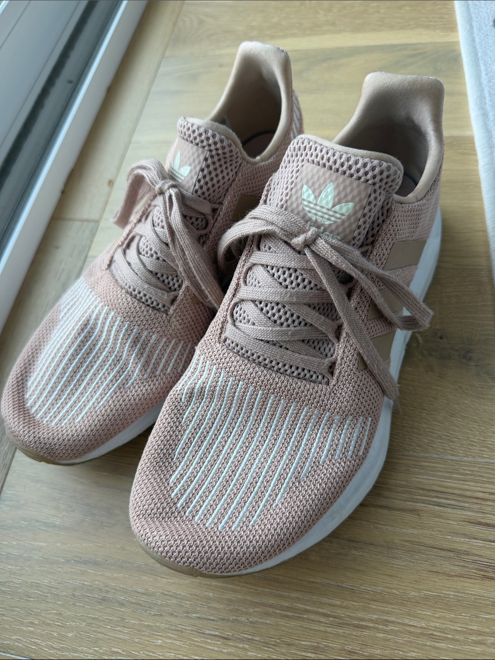 adidas Women's Knit Runner Sneakers - Blush Pink & White